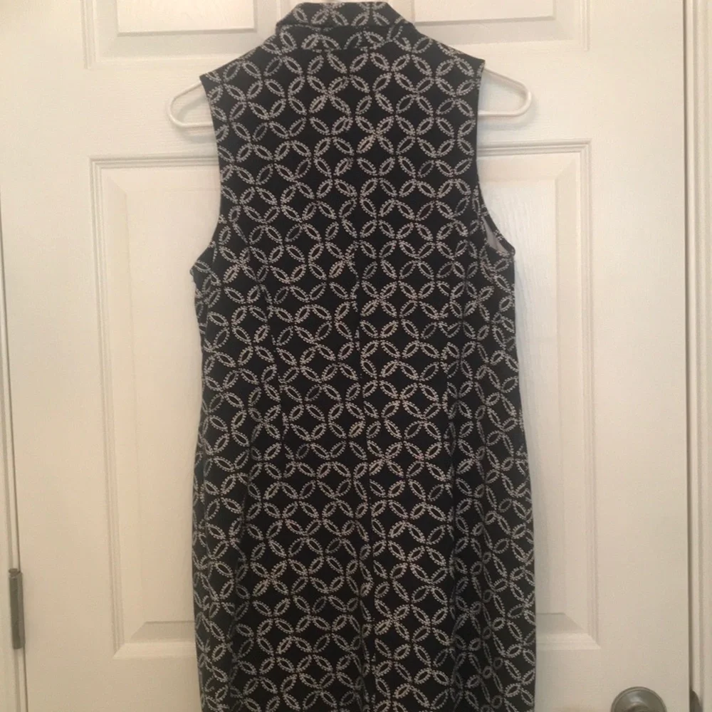 Michael KORS Navy&White Dress Sz10 Knit Stretchy.